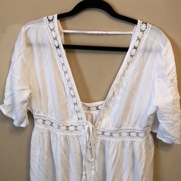 3/$15 Swim suit white lace tassel tie coverup - Picture 4 of 9
